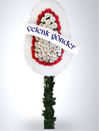 K�rm�z� Beyaz Gerbera Ayakl� Sepet